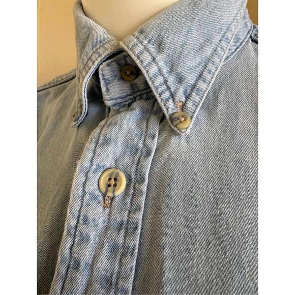 Women’s 90s vintage denim 100% cotton button up southwestern tribal embroidered - Picture 8 of 8